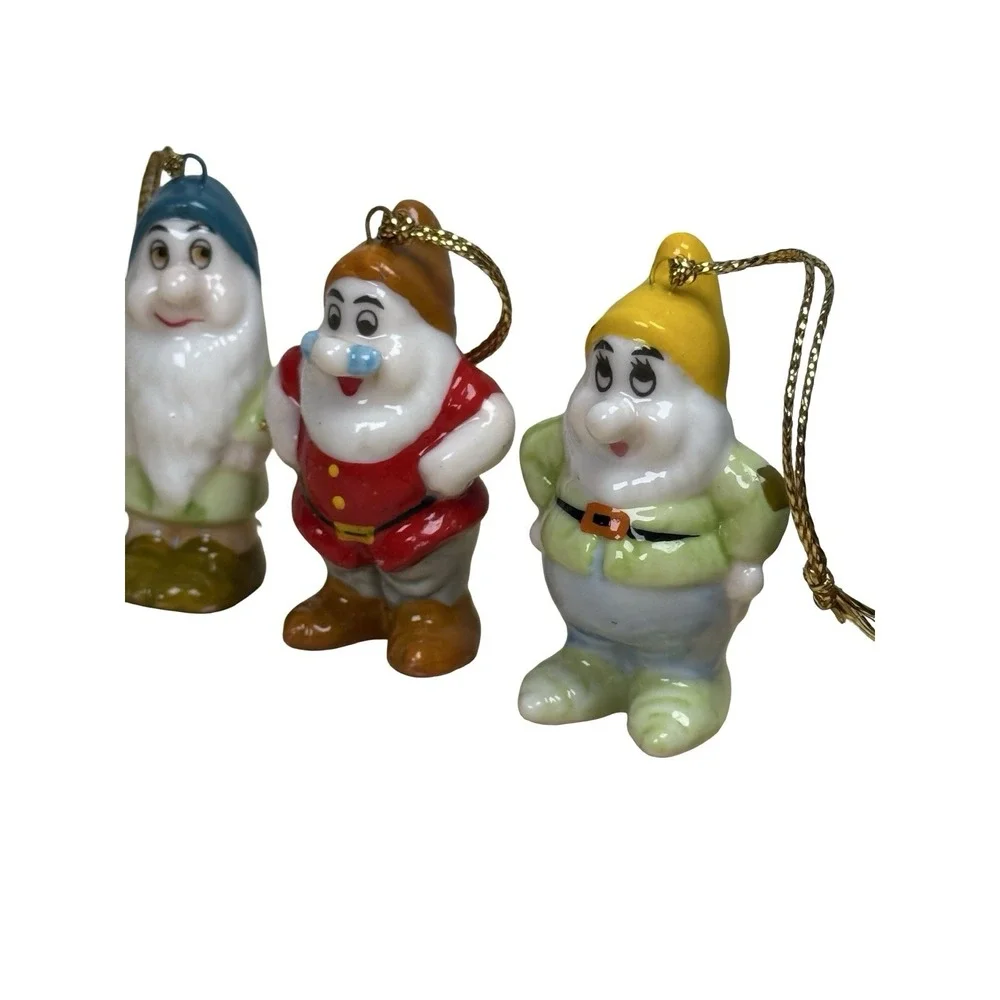 VTG Walt Disney Snow White & The Seven Dwarfs Ceramic Figure/Ornament Set Schmid